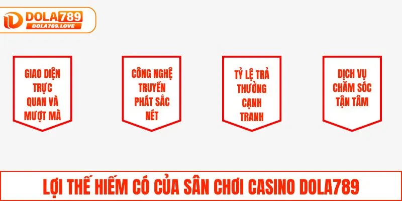 Lợi thế hiếm có của sân chơi casino DOLA789